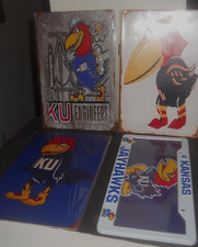 University of Kansas Jayhawks 12"x8" Metal Wall Signs 3 Framed License plate