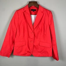 Talbots Cotton Blend Red Lined Jacket Size 14P