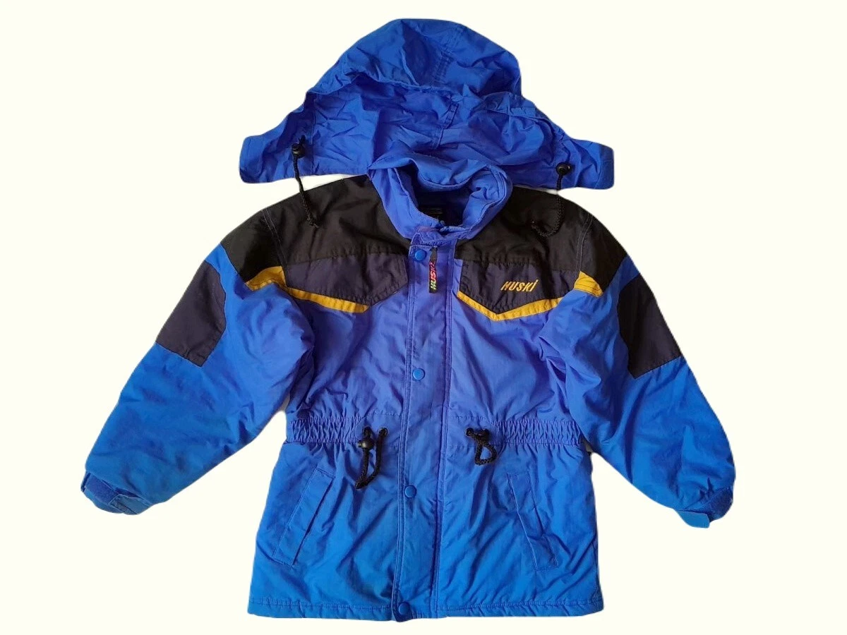 ✺Vintage✺ HUSKI EXPLORER Kids Blue Waterproof Outdoors Hiking Jacket - SIZE 10