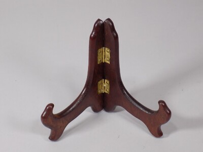 Easel Picture Photo Holder Display Stand Dark Brown Wood 5'' Decorative Tabletop
