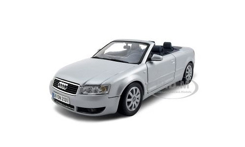 2004 AUDI A4 CABRIOLET SILVER 1/18 DIECAST MODEL CAR BY MOTORMAX