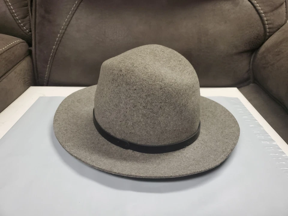 Sombrero - Mujer - Ala Floppy Fedora Gris Trapo y Hueso - Hecho en Nueva York - Talla S Foto 3 de 4