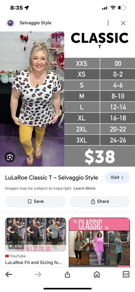 LulaRoe классический T-красивый розовый и коричневый розовый цветочный на бежевый - 2XL - Изображение 3 из 4