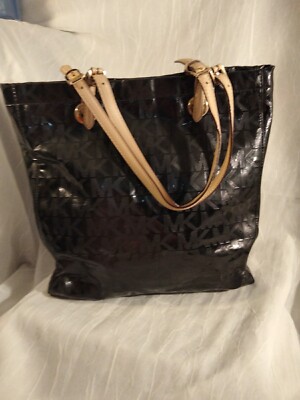 Michael Kors Jet Set Large Black Monogram Tote Bag