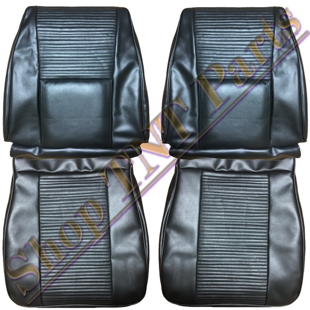 1969 Dodge Dart Seat Covers Front Bucket Upholstery Black Vinyl GT GTS