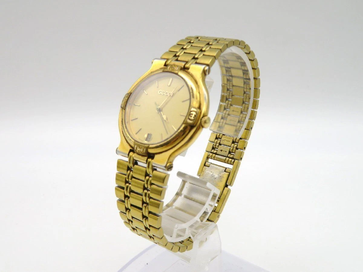 Montre Gucci 9200M Date Quartz Unisexe Vintage Fonctionne En Stock Du Japon Occasion
