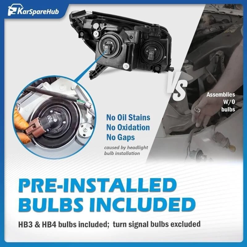 ! Conjunto de faros con bombillas para Toyota 4Runner 2003-2005 Foto 4 de 4