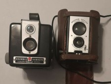 Kodak Camera Lot of 2 Brownie Reflex Synchro Model Hawkeye Vintage