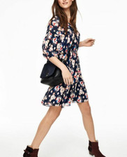 BODEN Faye Tea Dress size14 long blue multi-floral colour wh871--b13~~~~