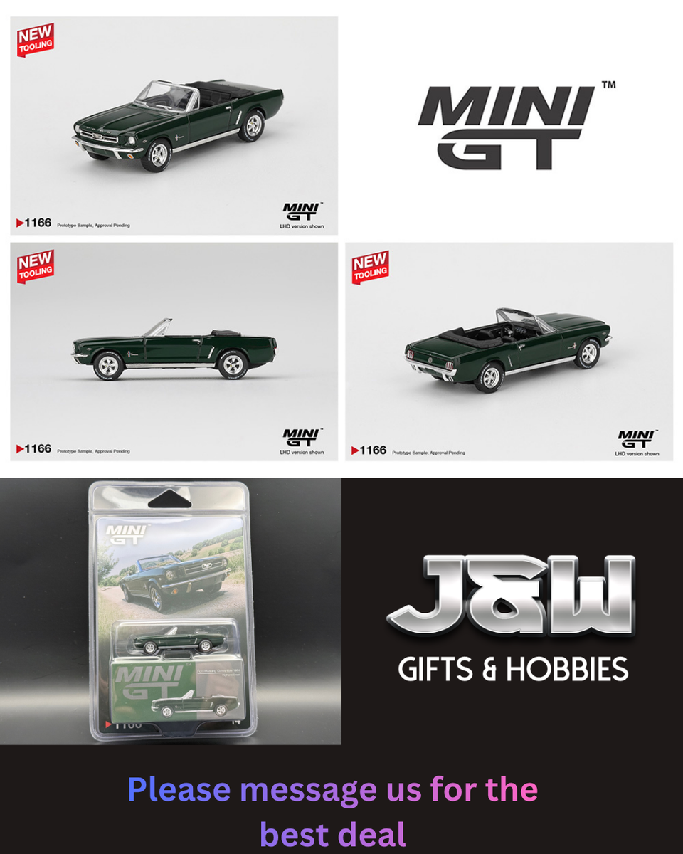 Mini GT Ford Mustang Convertible 1964 Highland Green #1166 1/64 | eBay