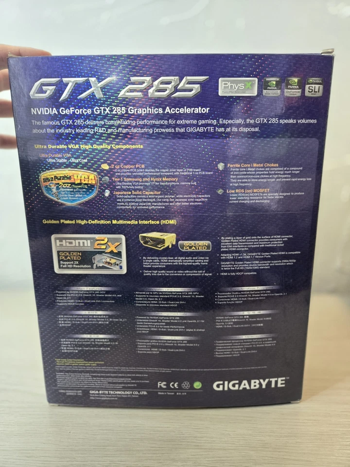 NEW Vintage Gigabyte GTX 285 Graphics Card 2oz Copper PCB Nvidia GeForce - Image 3 of 4