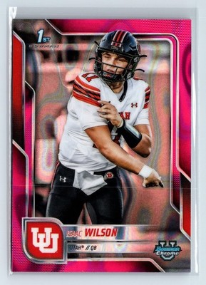 2025 Bowman University Chrome Isaac Wilson Pink Lava Refractor (RC) Utah Utes 
