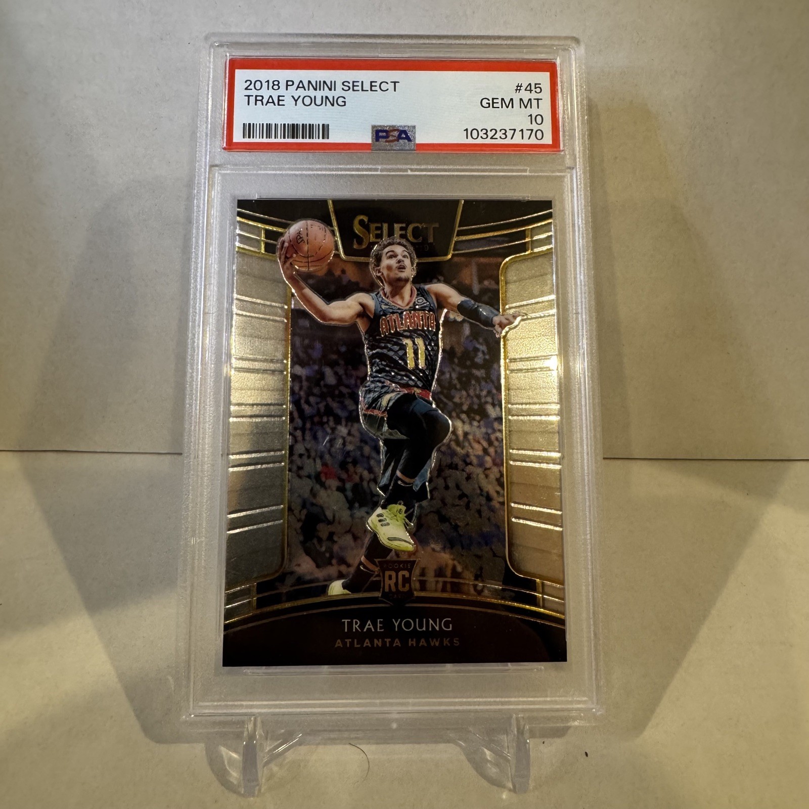 2018 Panini Select Silver Prizm Trae Young #45 PSA 10 GEM MT RC Rookie!