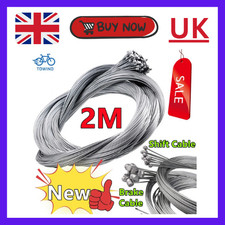 2M MTB Road Bike Brake Cable Stainless Steel Gear Shift Inner Wire Set UK*