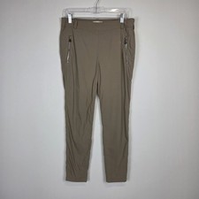 Anatomie Travel Pant Tan Medium Zip Pockets Lightweight Stretch Side Zip