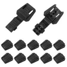 0.5" Zipper Pull Cord Lock, Plastic Shoe Lace End Clips, 12 Pack Black