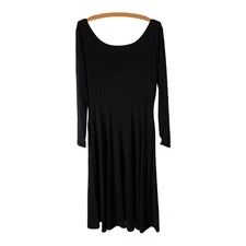Alfani Black Scoop Neck Long Sleeve Maxi Dress Size S Elegant Dinner Date NWT