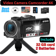 4K Camcorder 64MP Vlogging Camera IR Night Vi...