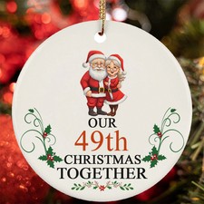 Our 49th Anniversary Christmas Together Ornament 49 Year Santa Claus Couple Love