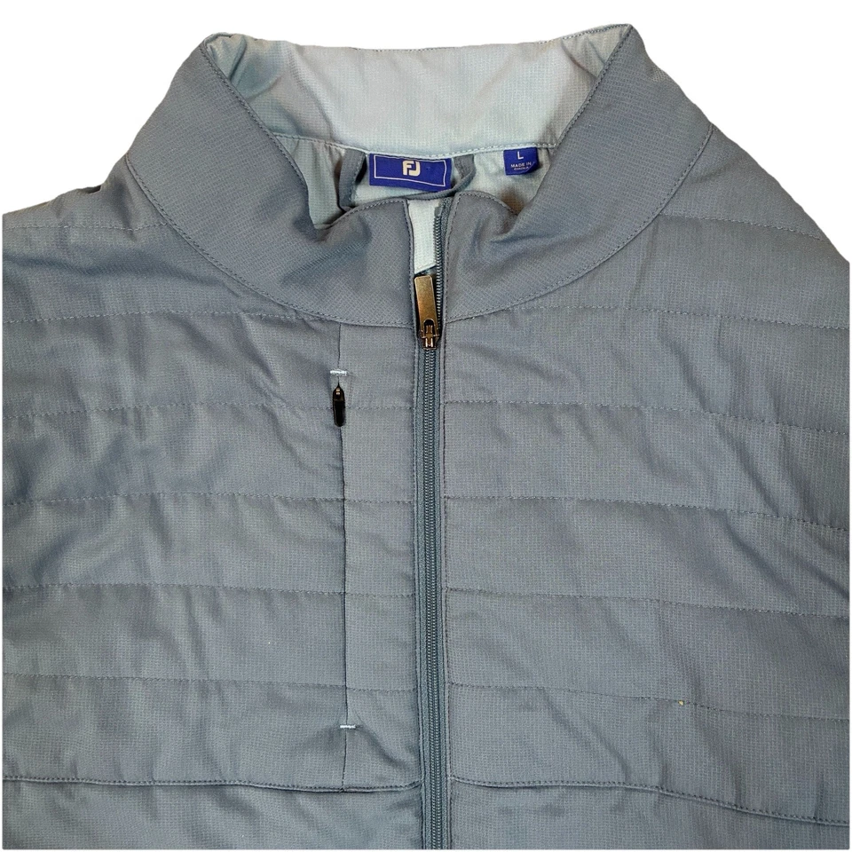 Chaleco aislante FootJoy cremallera completa para hombre grande azul gris 28087 golf exterior Foto 4 de 4