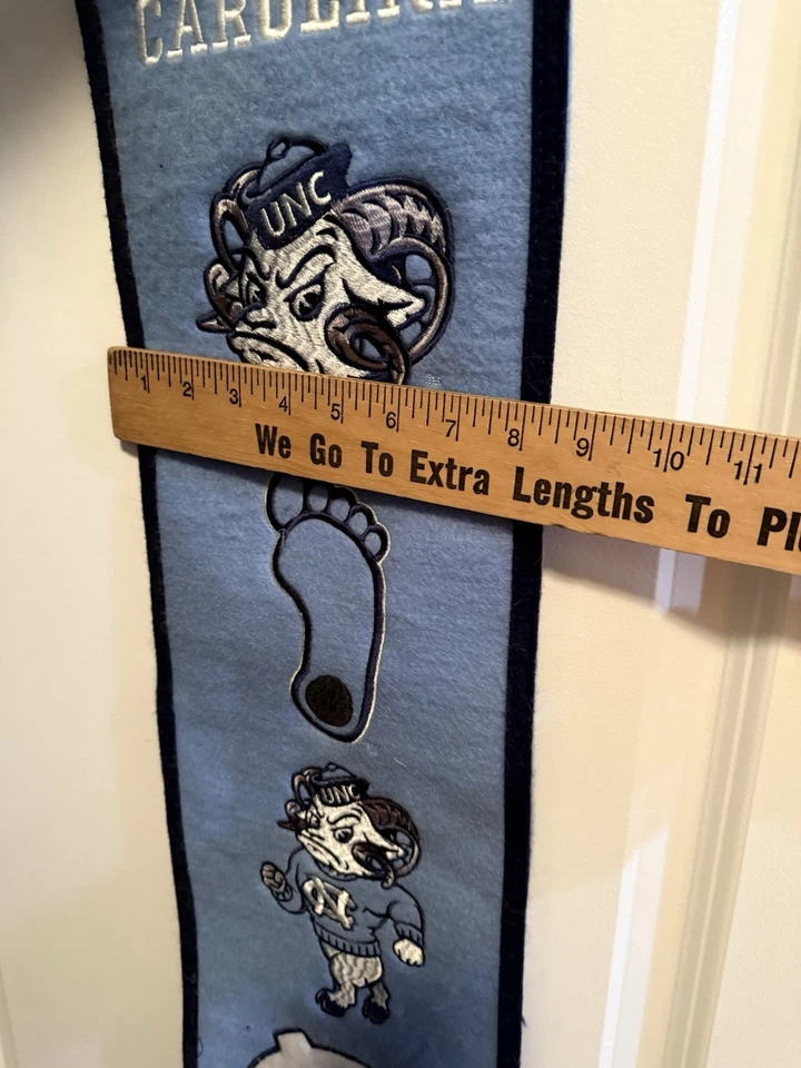 UNC Tar Heels Wool Felt Vertical Heritage Banner 32x8 North Carolina NCAA - Image 4 of 4