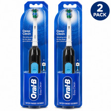 Oral-B Easy Clean Battery Powered Electric Toothbrush Deep Clean Black 2 Pack