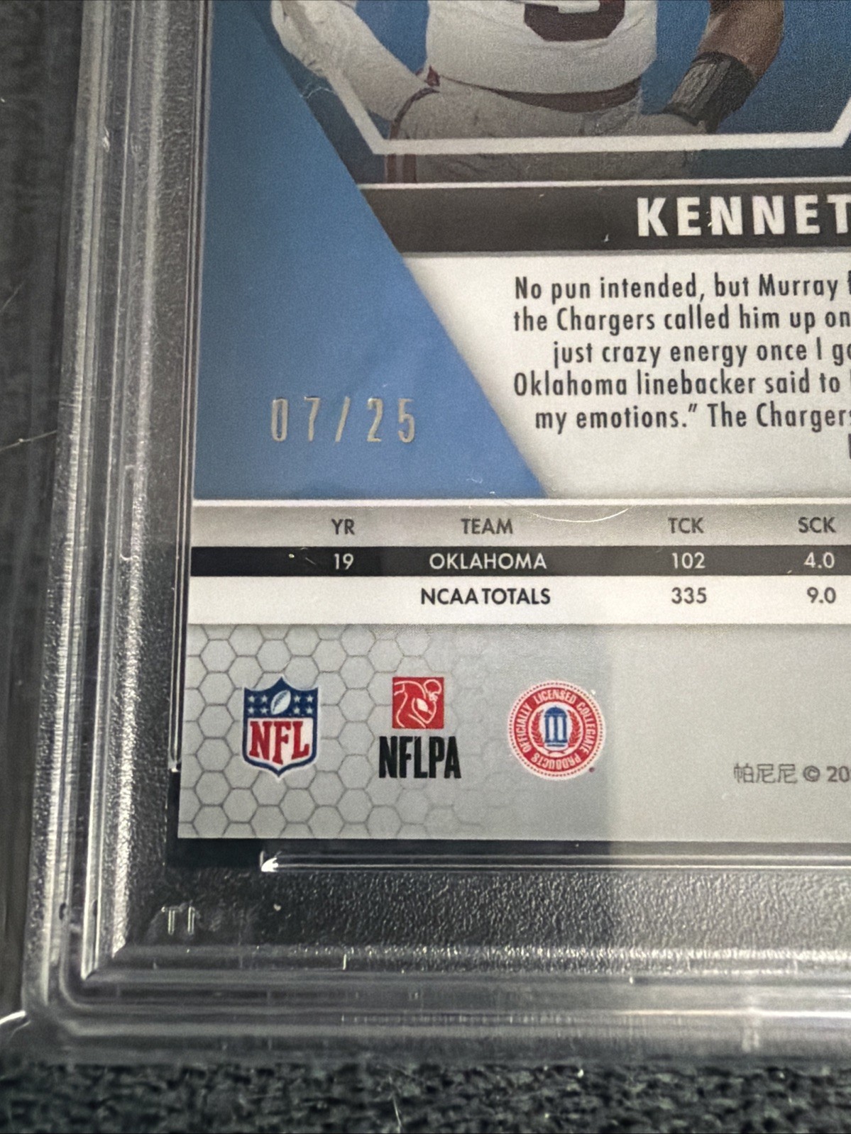 Kenneth Murray 2020 Mosaic White Mosaic /25 PSA 9 Cowboys view 3