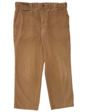 Marks & Spencer Mens Blue Harbour Straight Chino Trousers W38 L29 Brown DO06