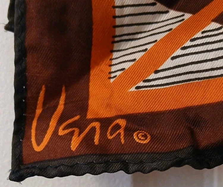Bufanda vintage Vena colores marrón, naranja hecha en Japón 10x 46 Foto 2 de 2