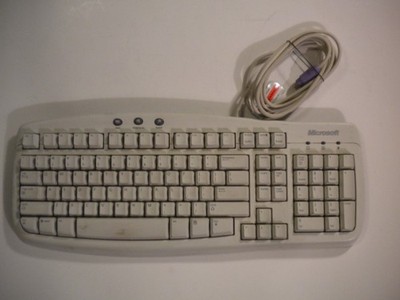 Vintage Microsoft Basic 1.0A Computer Keyboard White PS/2 Compatible