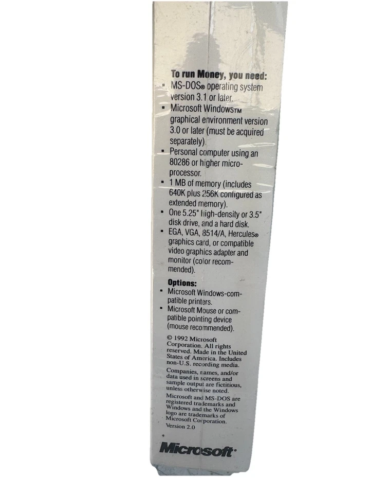 Microsoft Money New Version 2.0 (Promotional Sample NFR) Vintage NEW SEALED - Image 4 of 4