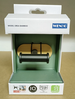 Wenko Wand Haken Orea Bambuoo Bad Wc KüChen Handtuch Halter Ohne Bohren
