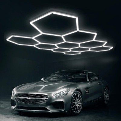11-Grid Hexagon LED Garage Lights   33120LM 6500K Super Bright Daylight   370...