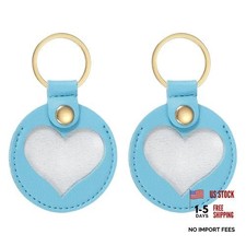 Pet Hair Keychain, Heart Shaped Keychain Dog Hair Memorial Gift Sky Blue