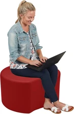 FDP Pro Series Crescent Accent Ottoman (18" Height); Hand Upholstered Commercial