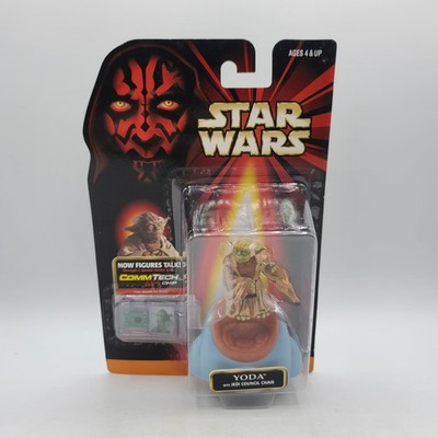 Hasbro Star Wars Episode One Commtech Yoda w/High Council Chair Action Figure...