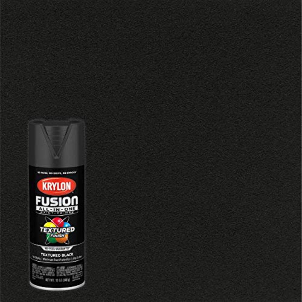 12 oz Krylon K02776007 Black Fusion All-In-One Paint & Primer Spray Paint, Textu