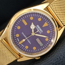 JAPAN VINTAGE REFURBISHED SEIKO AUTOMATIC 7009A MENS PURPLE DIAL WATCH a446242-1
