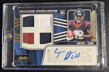 2023 Absolute Football Tank Dell Quad patch numbered # 32/199 Texans 