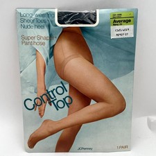 JCPenney Control Top Super Shaper Long-Wearing Women's Pantyhose Average Navy 29