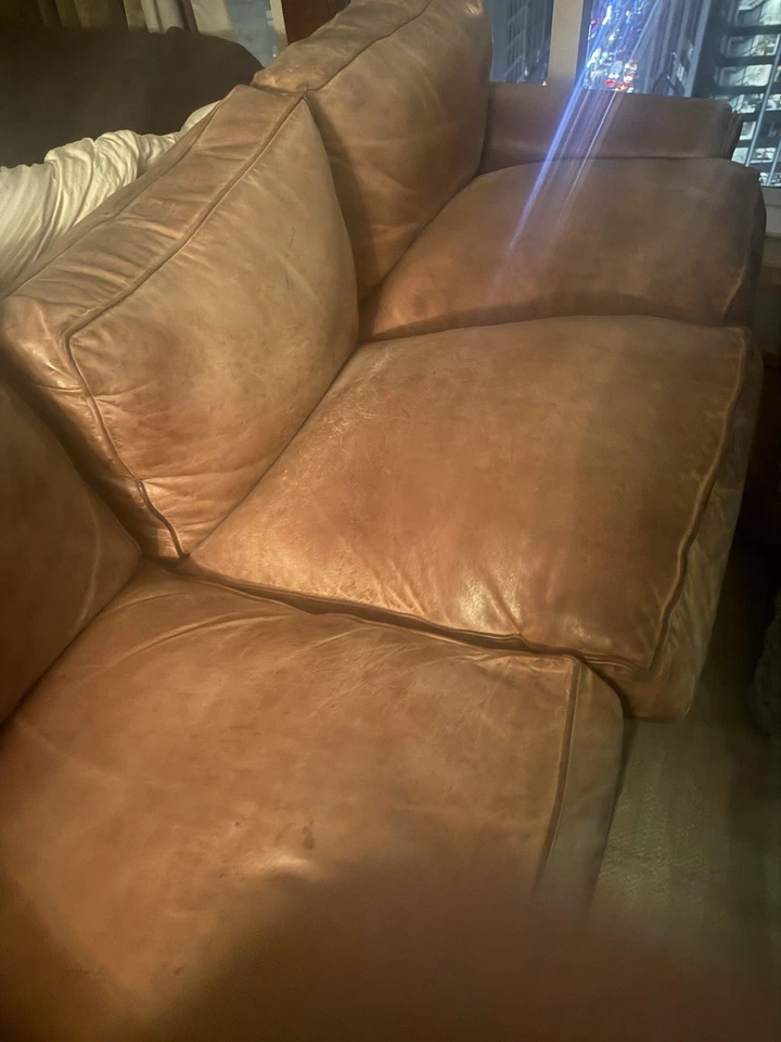 Ralph Lauren Brown Leather Sofa By henredon USA Must Pick Up In NYC Monday Dec 1 - Image 3 of 4