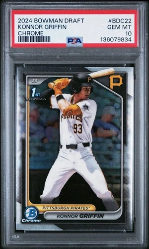 KONNOR GRIFFIN 2024 Bowman Draft #BDC-22 Chrome 1st RC PSA 10 Gem Mint