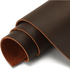 Genuine Full Grain Leather Sheet 8x12 Inch 2mm Thick Brown Cowhide for Crafting
