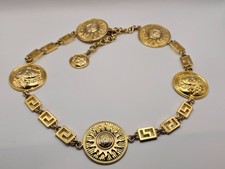 Gianni Versace Vintage Medusa Gold-Tone Chain Belt Waist 70–86 cm