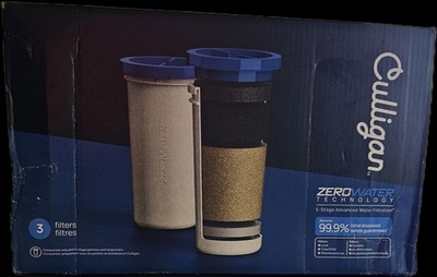 3 PACK Culligan with ZeroWater Technology Water Filter 5-Stage Advanced ZEROF03