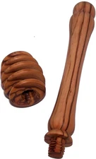 Organic all Natural handcrafted olive wood honey dipper - 2 pieces ( length 6")
