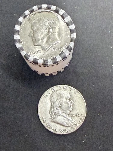 90% SILVER Franklin Half Dollar UNC + Sealed Bank Roll Clad, 21 Mixed US Coins +