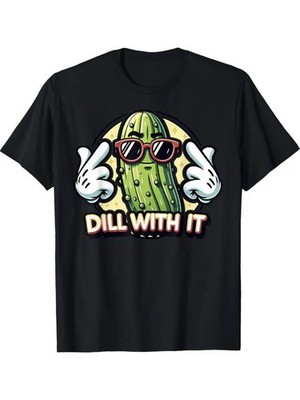 Pickled Cucumber Printed T-Shirt, 1pc, 100% Cotton, Seasonal Casual Men'S T