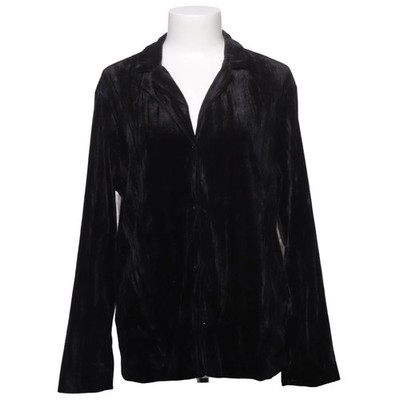 H&M, Hemd, Größe: M, Schwarz, Elasthan/Polyester, Einfarbig, Velours, Damen #Xft