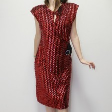Vintage 80s Red Sequined Cocktail Dress by Glenrob Ltd.